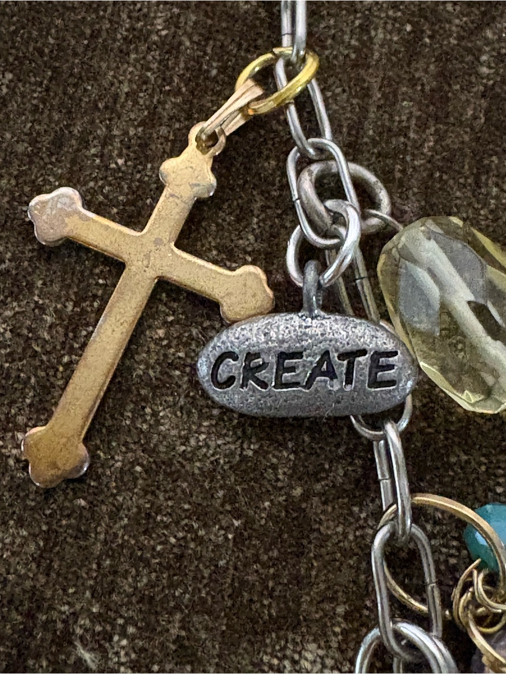 Vtg Upcycled Mother Mary Faith Based Handmade Charm Necklace Artisan Made OOAK - Picture 10 of 14